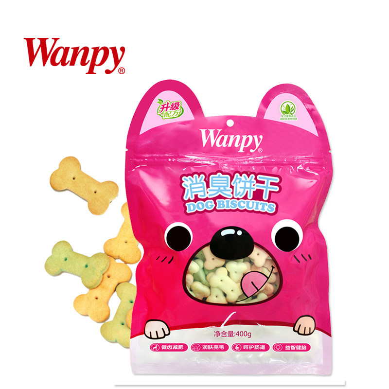 顽皮Wanpy犬用宠物零食 犬用零食 犬用消臭饼干400g