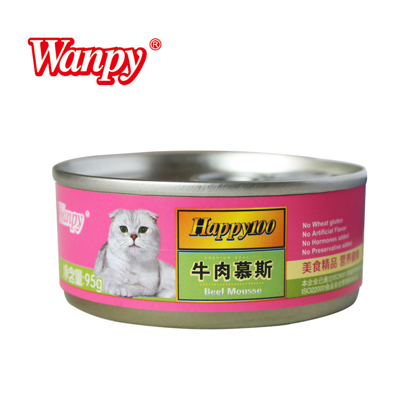 顽皮Wanpy宠物 猫用-鸡肉慕斯罐头95g 成猫幼猫鲜湿粮零食