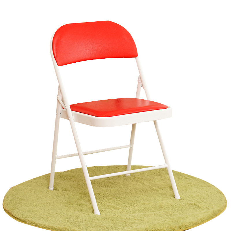 迈亚家具 折叠椅 电脑椅 办公椅 会议椅 洽谈椅 小椅子 白腿红面-加厚版