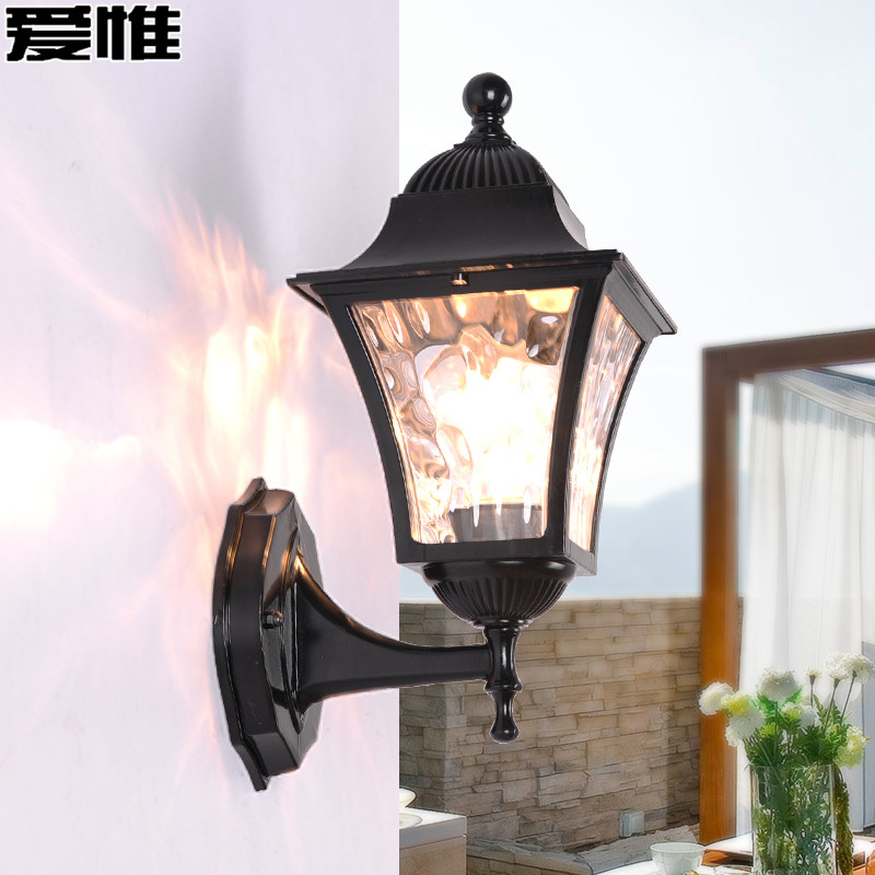 爱惟欧式壁灯户外防水复古庭院灯客厅过道楼梯阳台装饰外墙灯B279 黑色向上带5W白光