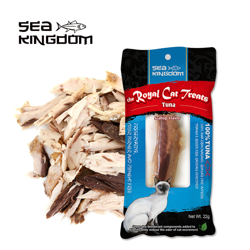 泰国皇室海鲜王国（Sea Kingdom）宠物猫咪猫零食-金枪鱼条（扇贝味）22g