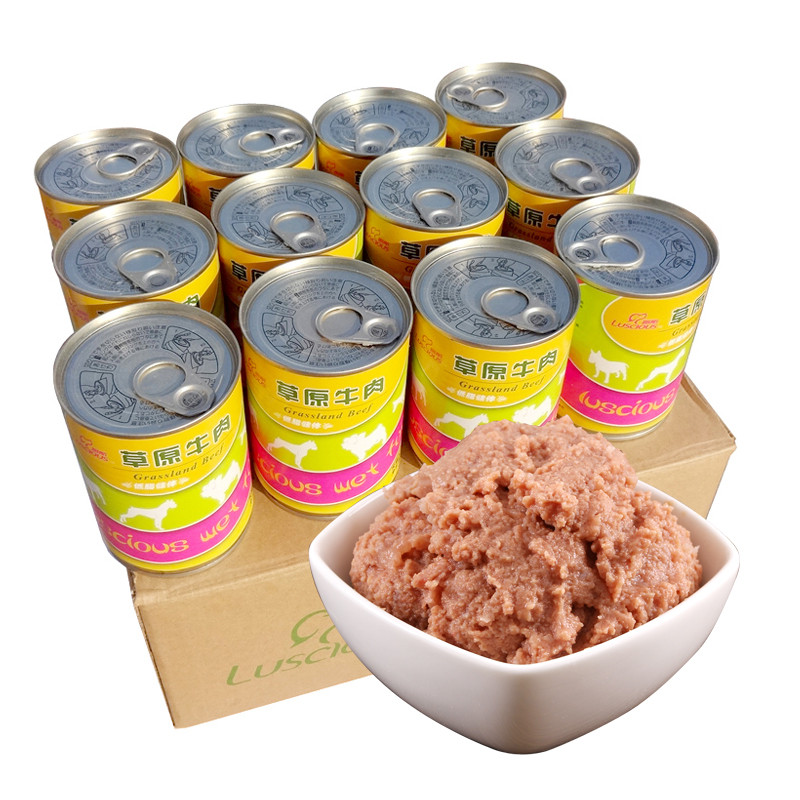 路斯宠物零食狗罐头 草原牛肉375g*12罐