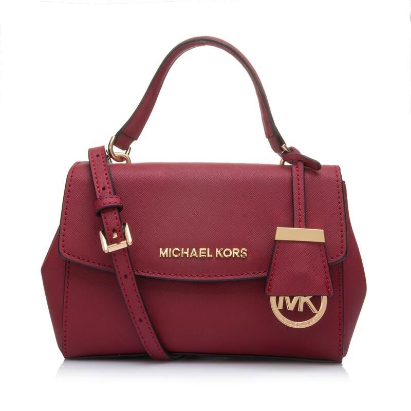 迈克·科尔斯(MICHAEL KORS)女包 欧美时尚硬牛皮包盖式女士单肩包 剑桥包迷你款 女斜挎包 32F5GAVC 辣椒红
