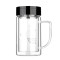 富光（FUGUANG）玻璃杯WFB1004-320B 320ml双层耐热茶隔款玻璃杯 泡茶办公水杯子 男女便携玻璃茶杯 黑色