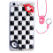 法威仕 满钻炫彩果冻水钻透明手机软壳保护套带挂绳 适用于VIVO X7plus/5.7屏 黑白格子-红唇KISS-软壳+粉挂绳