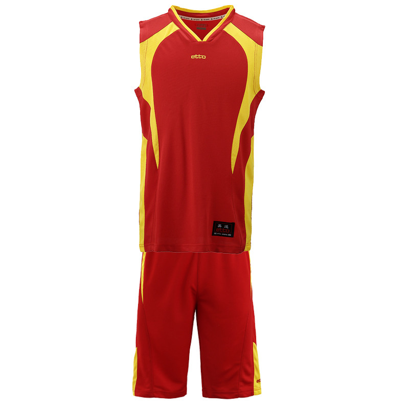 etto英途 篮球服比赛服球衣训练套装篮球服背心队服 BW2103 L 红黄色