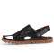明星贝克汉姆同款真皮头层牛皮沙滩鞋男式皮凉鞋欧美潮男士休闲男拖鞋 黄色 47码