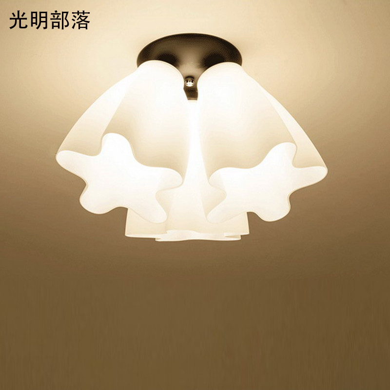 GMBL光明部落led吸顶灯现代简约客厅灯卧室灯美式乡村田园灯具灯饰个性玻璃创意书餐厅书房儿童灯 3头赠送三色灯泡
