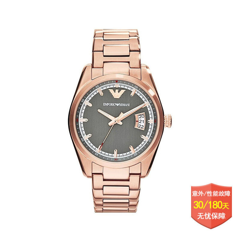 阿玛尼(EMPORIO ARMANI)手表 欧美品牌时尚皮革表带简约男士石英表AR6014系列 AR6020