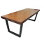 美式铁艺实木书桌简约电脑桌椅松木双人书桌写字台办公桌工作桌子 160*80*75木板8公分