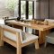 全实木餐桌椅组合 长方形复古原木咖啡长桌美式乡村餐厅简约饭桌 180*80*75木板8公分
