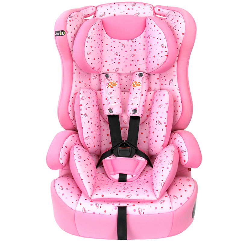 鸿贝 儿童安全座椅 婴儿车载安全座椅 9个月-12周岁 三点式安装 EA 可爱粉