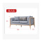 淮木 日式布艺沙发组合韩式小户型双人简约现代客厅家具三人布沙发 双人位
