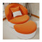 淮木（HUAIMU） 懒人沙发单人椅创意可爱简约布艺小户型可拆洗卧室阳台1868 粉色白底+脚踏