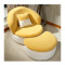 淮木（HUAIMU） 懒人沙发单人椅创意可爱简约布艺小户型可拆洗卧室阳台1868 桔白+脚踏