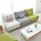淮木（HUAIMU） 北欧创意单双人组合宜家小户型 可拆洗布艺沙发三人小猪头客厅卡座 宝蓝色