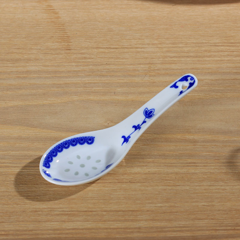 LICHEN 景德镇青花玲珑瓷器餐具 釉下彩陶瓷碗盘勺碟自由搭配 小汤勺 一个