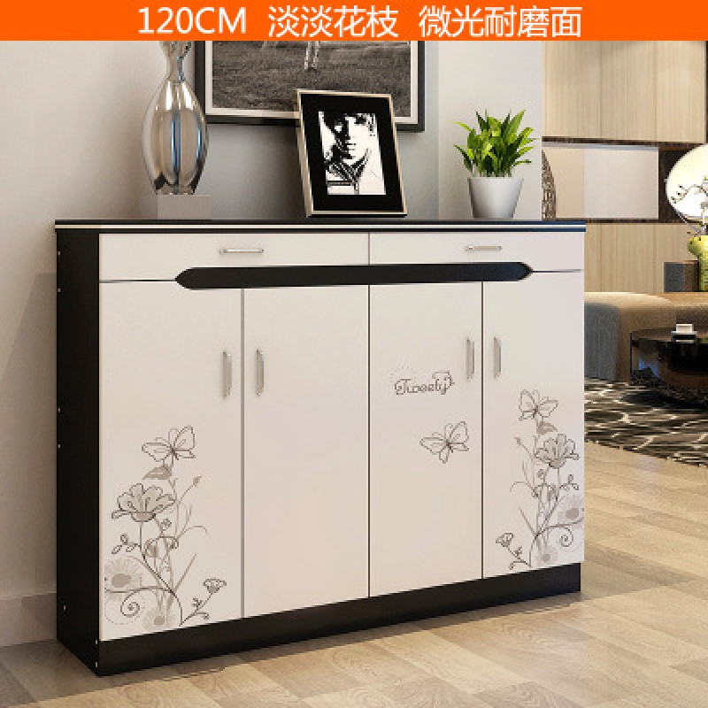 淮木（HUAIMU）鞋柜 简易鞋柜玄关超薄烤漆简约现代鞋柜欧式门厅柜 四门淡淡