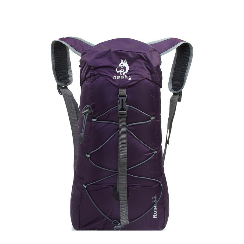 嘟嘟美倍尔 户外用品32L男女徒步登山野营背包 双肩折叠包 20-35L 紫色
