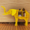 淮木（HUAIMU）创意书架置物架酒店商铺艺术装饰品开业庆典大象动物造型落地摆件 白色小号