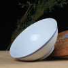 LICHEN 景德镇陶瓷蓝边碗 中白较厚釉下彩汤碗 8英寸大碗 微波炉适用