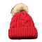 嘟嘟美倍尔 运动配饰帽子秋冬貉子毛球毛线帽加绒加厚麻花针织护耳帽保暖 均码 黑色