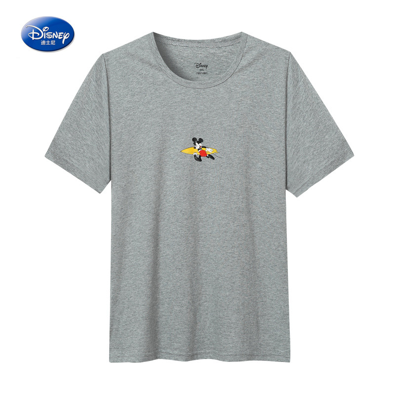 DISNEY/迪士尼 MICKEY 情侣款 纯棉圆领休闲印花短T(短袖）- D17ST013 M(165/84A) 灰色