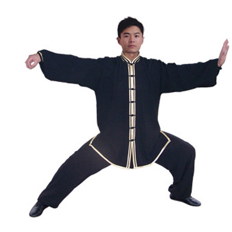 嘟嘟美倍尔 武术服 太极服 春夏款男女 双边 户外运动瑜伽服居家服瑜伽服 黑色