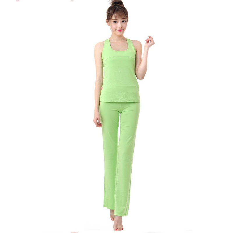 嘟嘟美倍尔 夏季款瑜伽服女套装健身舞蹈瑜珈居家服户外运动瑜伽舞蹈1367 荧光色