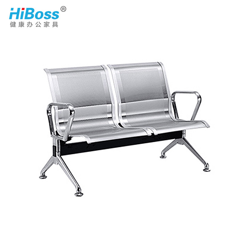 HiBoss 不锈钢机场椅排椅公共候车椅银行等候椅医院候诊椅输液椅车站长椅 两人位（单位:组）