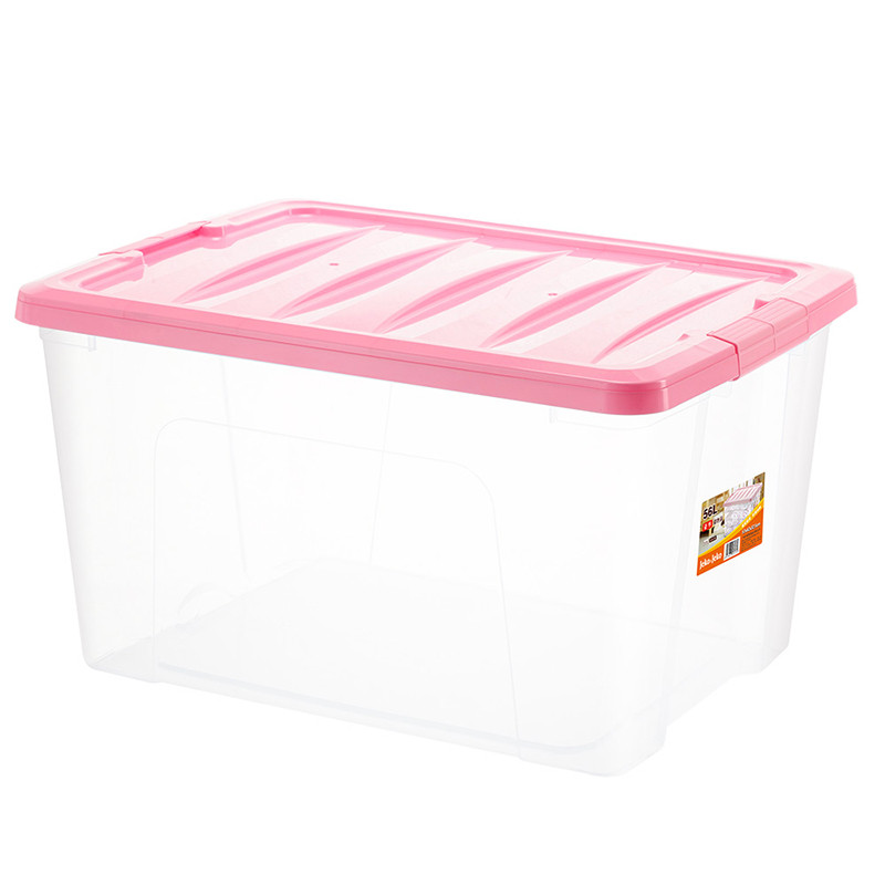 JEKO&JEKO 整理箱56L塑料透明收纳箱大号家用棉被衣服儿童其他玩具收纳盒豪华储物箱 SWB-5327