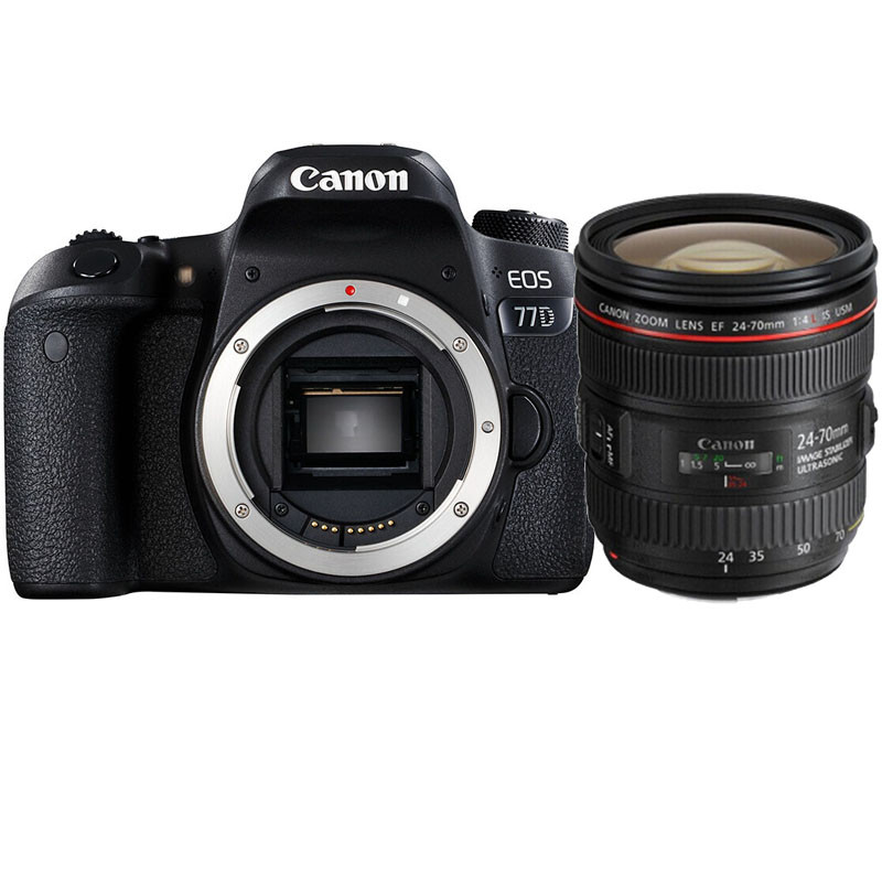 佳能(Canon) EOS 77D（24-70mm F4） 数码单反相机 单镜头套装 约2420万像素