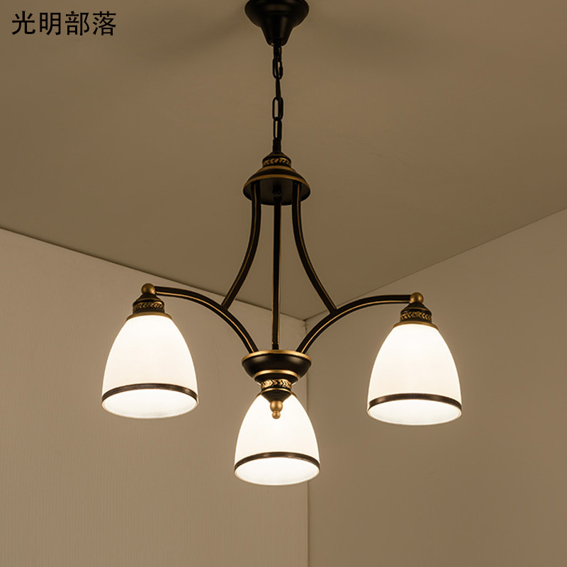 GMBL光明部落美式北欧led吊灯欧式客厅灯卧室灯餐厅灯简约大气灯具铁艺个性创意儿童灯书房灯饰 3头赠LED白光灯泡