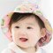婴儿帽子凉帽夏遮阳帽0-3-6-12个月新生儿盆帽太阳帽2017新品夏季小孩子夏天太阳帽可爱印花帽子 46码：适合3-6个月 粉红色点子梨