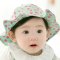婴儿帽子凉帽夏遮阳帽0-3-6-12个月新生儿盆帽太阳帽2017新品夏季小孩子夏天太阳帽可爱印花帽子 46码：适合3-6个月 粉红色点子梨