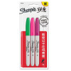 Sharpie 锐意防褪色马克笔细 绿 胭脂粉 浆果紫 吸塑卡片装3支 绿色+胭脂粉+浆果紫