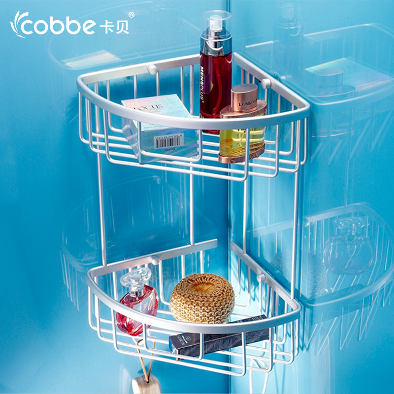 卡贝cobbe太空铝浴室置物架三角篮 加深加厚款3230-90