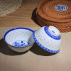 LICHEN 景德镇青花玲珑陶瓷碗 釉中彩陶瓷器饭碗 牡丹花 5英寸饭碗 微波炉适用