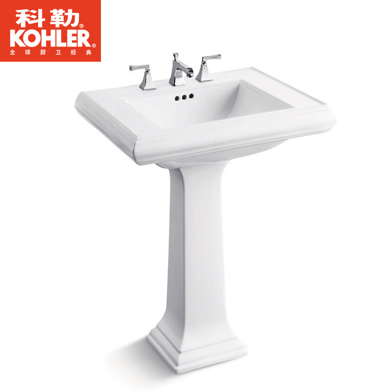 科勒柱盆 Kohler 梅玛柱式脸盆 K-2238T 预售单孔
