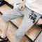 2017年新款男裤夏天收口男士运动休闲短裤潮男裤宽松中裤薄款夏季7分马裤七分裤学生百搭休闲字母印花裤子七分 32/33XL DK18-浅灰色
