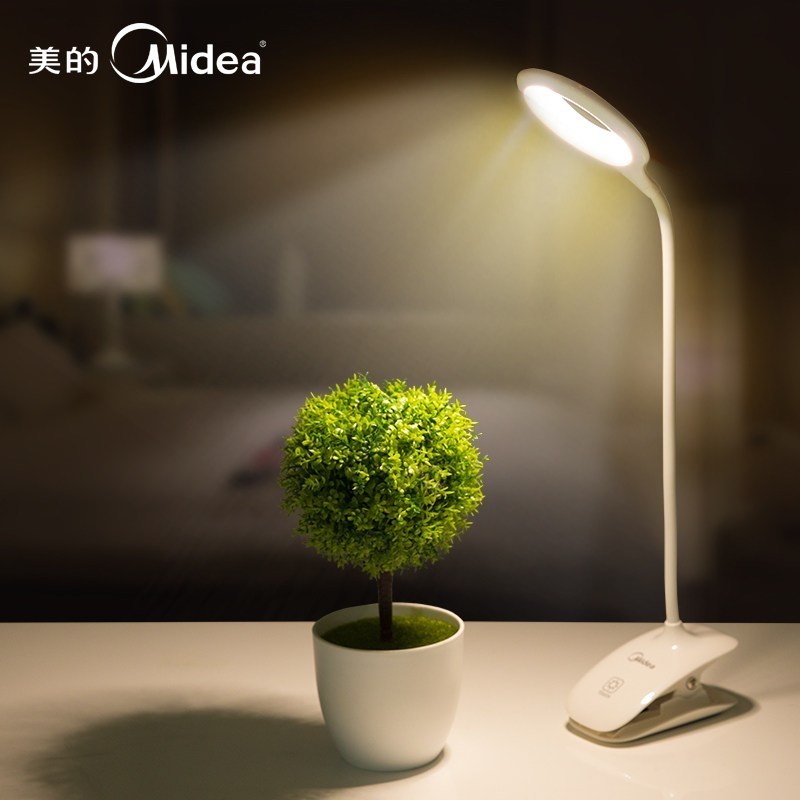 星环LED台灯 充电夹子灯—珍珠白
