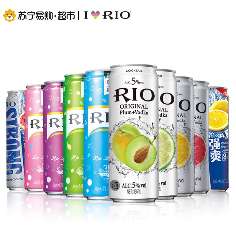RIO 锐澳S罐鸡尾酒锐澳全家福十联罐355ml*10预调酒