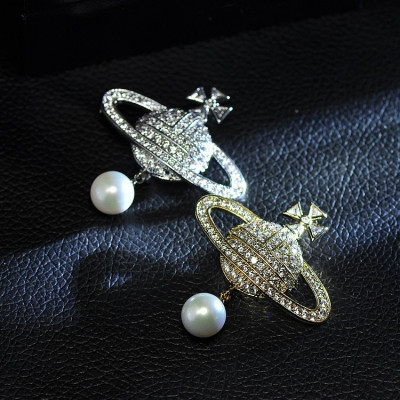 彩丽馆2017新品宇宙星球珍珠胸针胸花女韩国开衫别针披肩扣大毛衣配饰