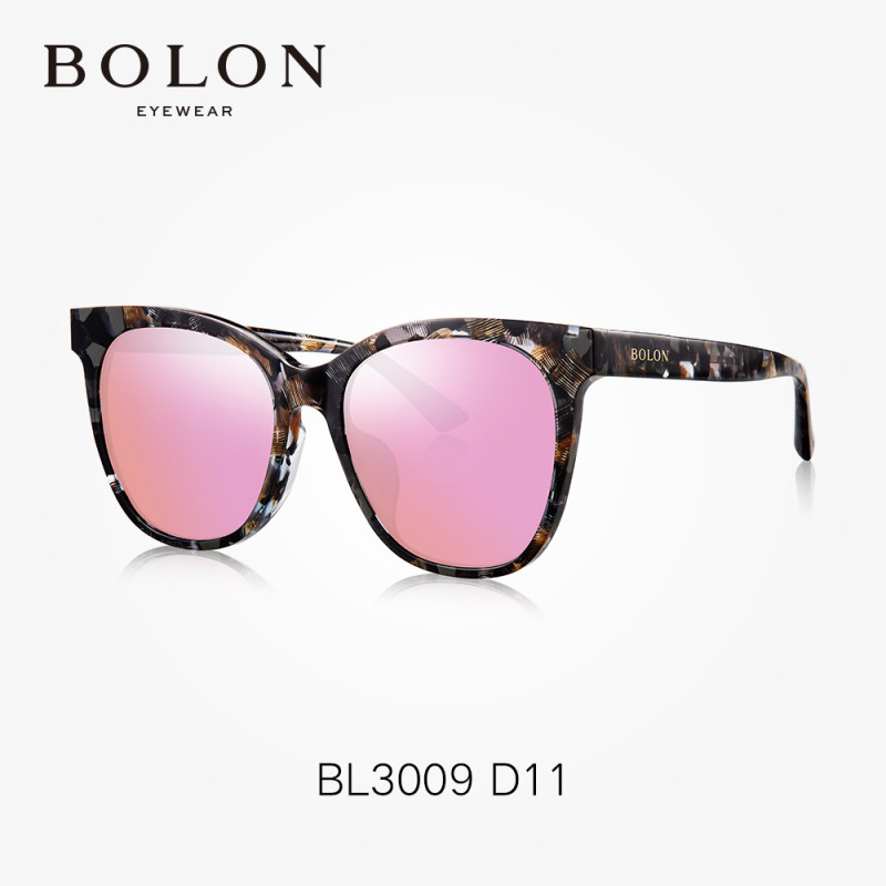 BOLON 暴龙太阳镜女时尚墨镜 高清偏光太阳眼镜潮BL3009 D11-透灰碎花
