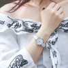 梭伦SOLLEN正品陶瓷表手表女士时尚休闲潮流30米生活防水韩版简约学生石英表女女表新款SL-407 镶钻银白色