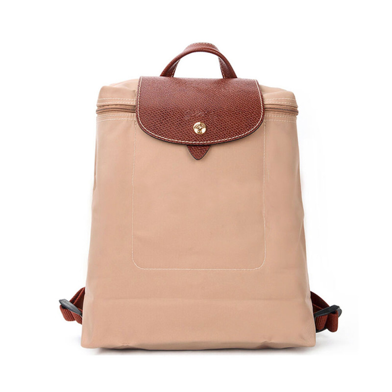 Longchamp/珑骧 尼龙折叠 双肩包 女包 水桶包 1699089 卡其色