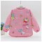 2017新品夏季男女宝宝罩衣防水反穿衣 春夏长袖儿童围裙吃饭衣婴儿倒褂护衣适用于0-4岁小孩子 80(15码衣长43建议1-2岁) 水晶绒立体熊绿