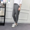 Mtiny春夏季新款韩版九分裤女哈伦裤格子休闲小脚裤女长裤薄 XXXL 黑白格子