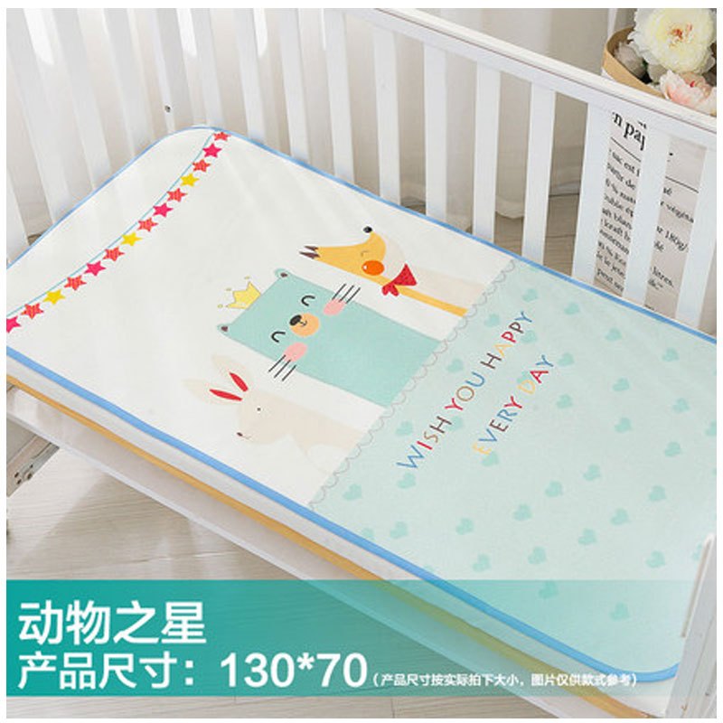 2017新品夏季婴儿隔尿垫防水可洗大号新生儿童防漏床垫宝宝用品透气尿垫可爱简约小清新多款多色可选 动物之星130*70