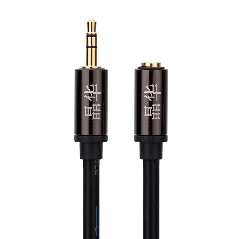 晶华 合金3.5音频公对母黑色 3米